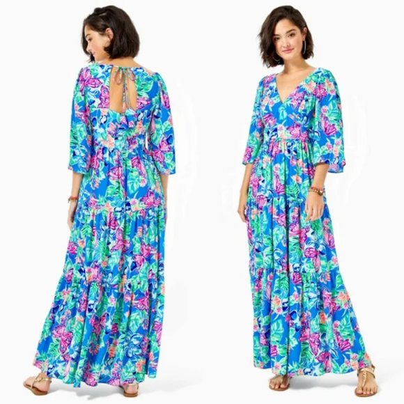 Lilly Pulitzer Rease Maxi Dress Pundy Blue